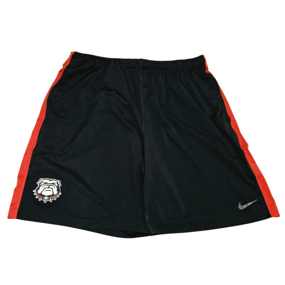 Nike Georgia Bulldogs Dri-FIT Shorts Mens XL Black Red UGA Team Issued SU14GVB